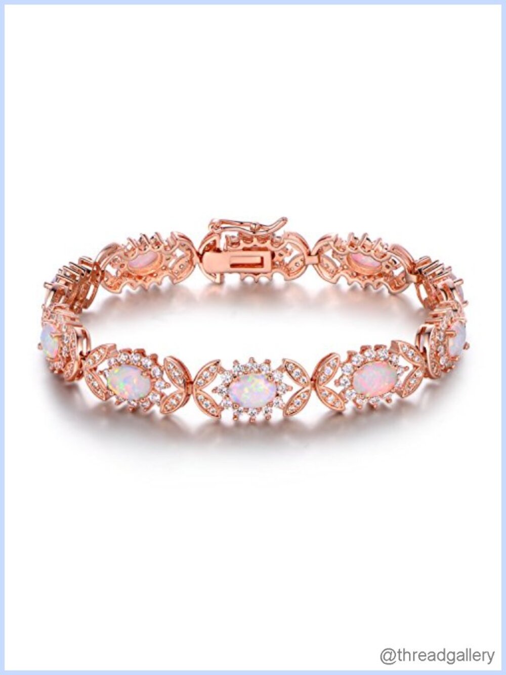 18K Gold Plated Created Opal Tennis Bracelet